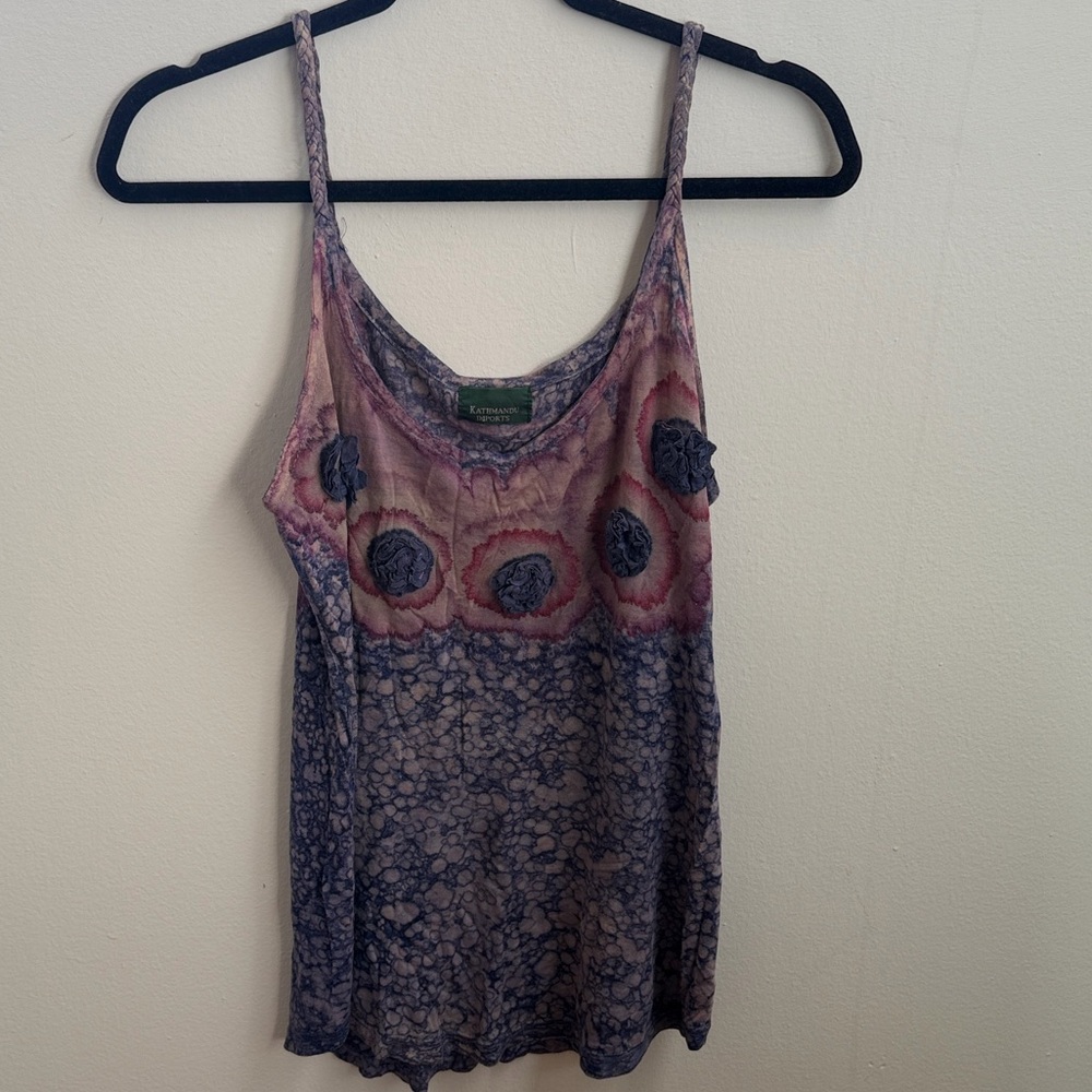 Bohemian Floral Spaghetti Strap Camisole - Purple & Pink